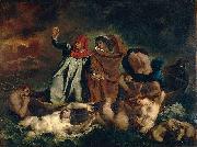 Eugene Delacroix Dante and Vergil in hell oil painting on canvas